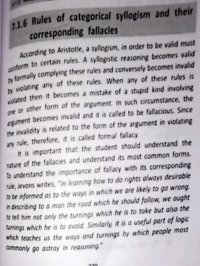 Rules of categorical syllogism and its fallacies pdf
