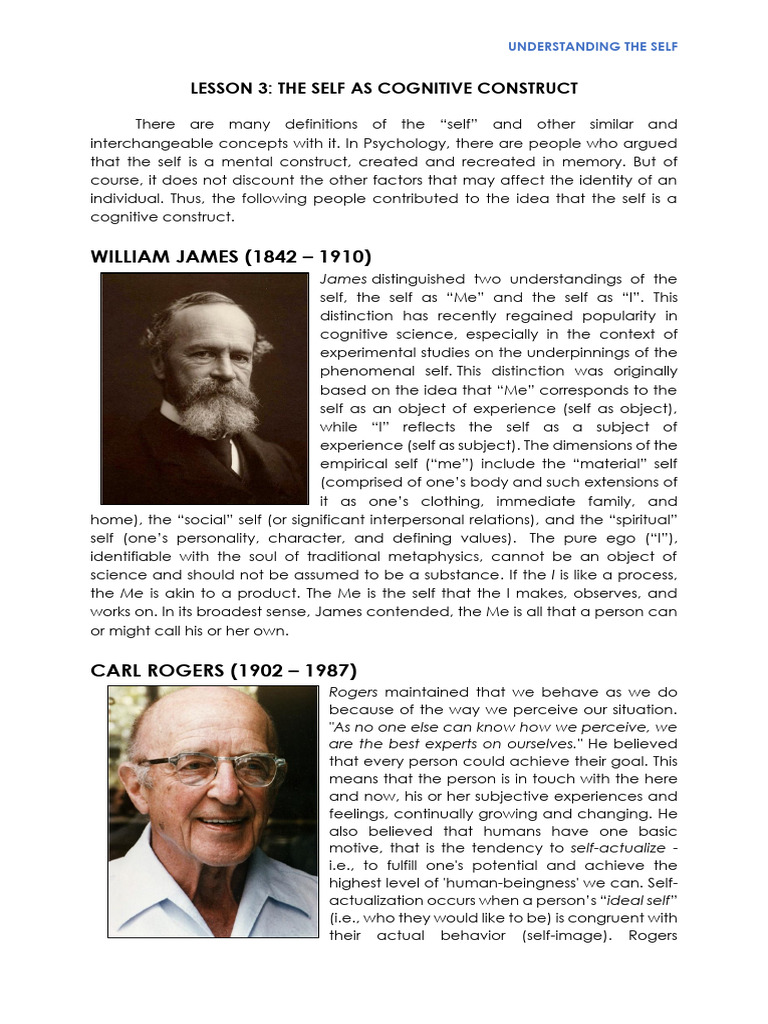 The Self as a Cognitive Construct | PDF | Id | Philosophy