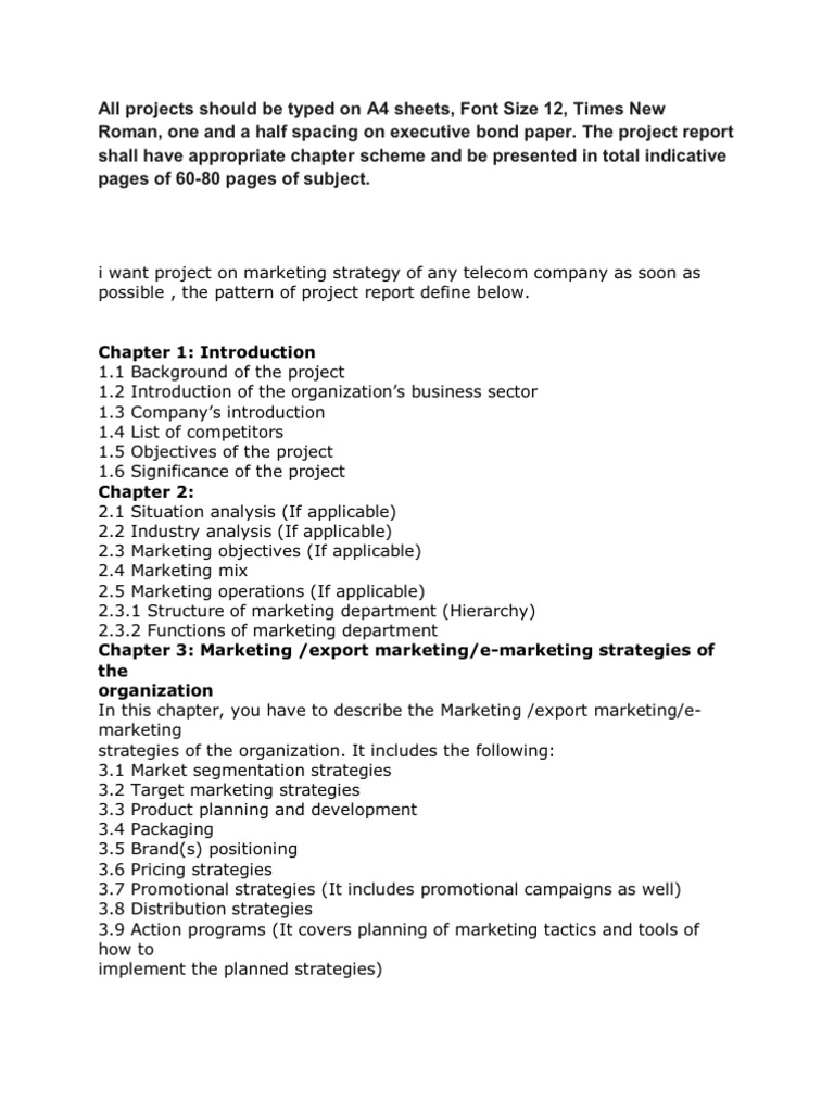 All Projects Should Be Typed On A4 Sheets | PDF | Marketing Strategy ...