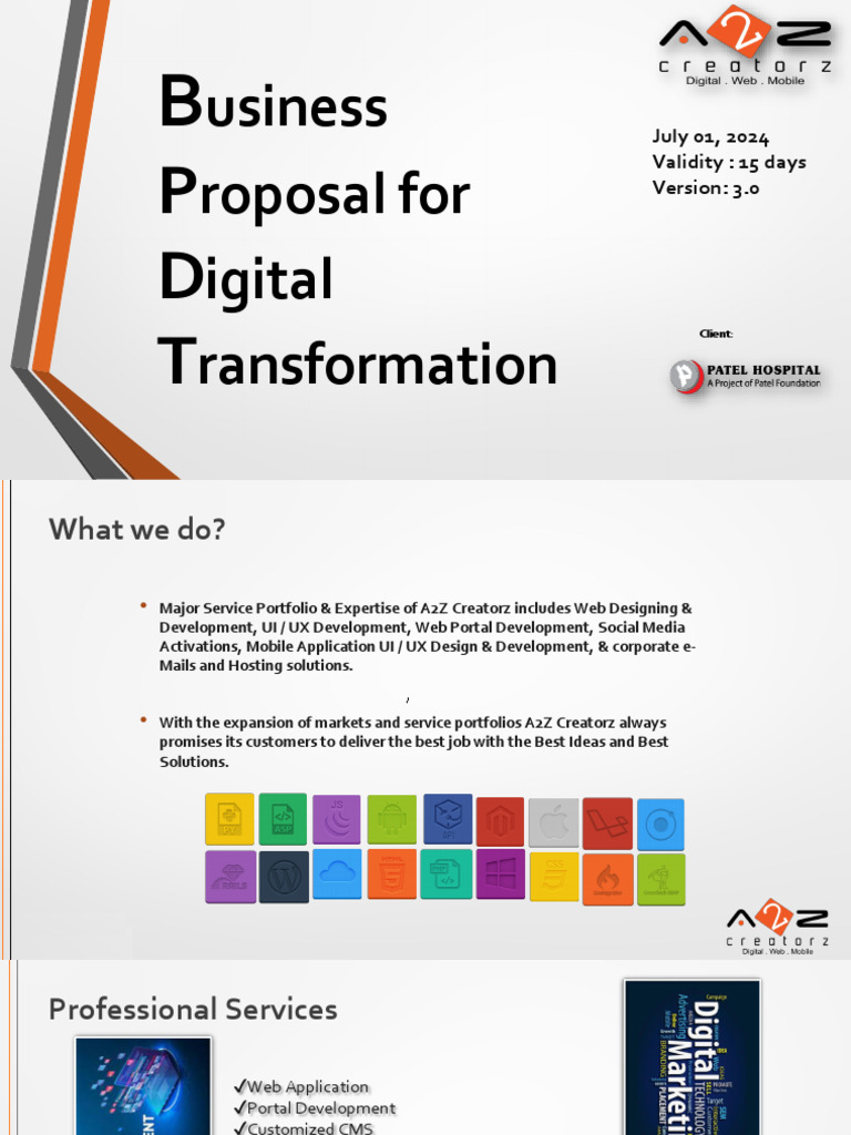 Business Proposal For Digital Transformation Online Payment - Patel ...