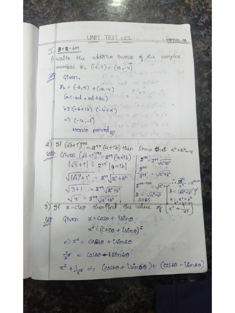 Maths 2a UT 1 and 2 | PDF