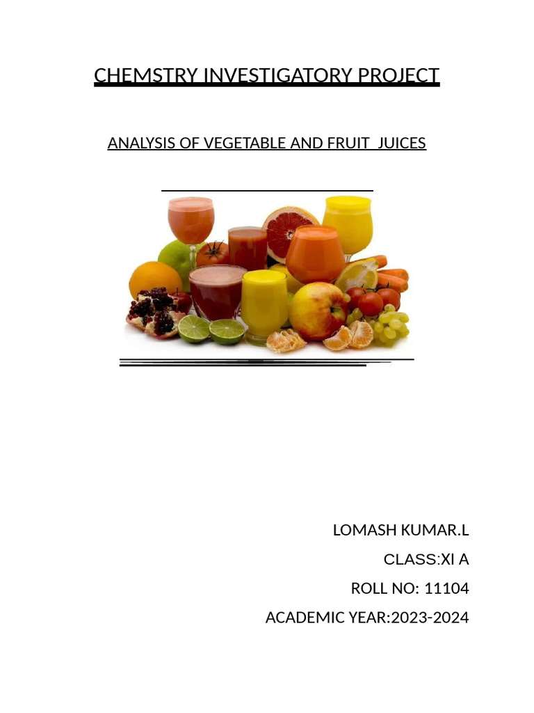 Chemstry investigatory project pdf