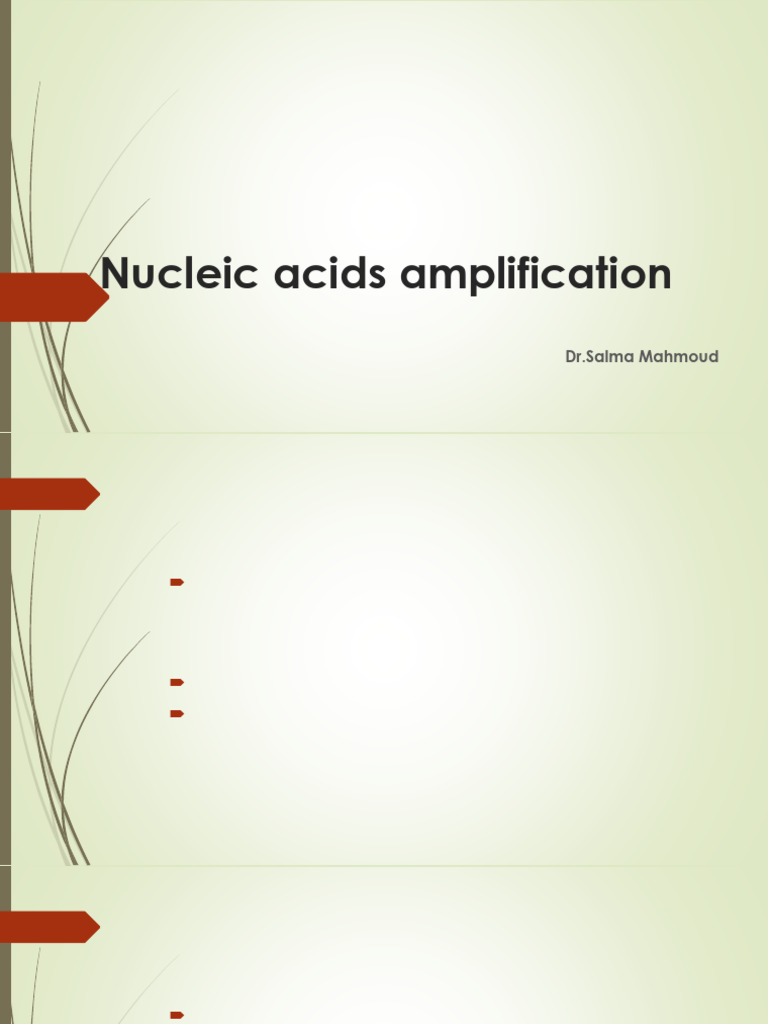 Nucleic Acid Amplification Techniques | PDF | Polymerase Chain Reaction ...