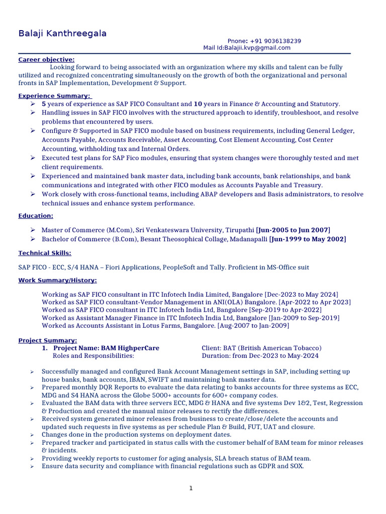 Balaji K Sap Fico Pdf Accounting Business