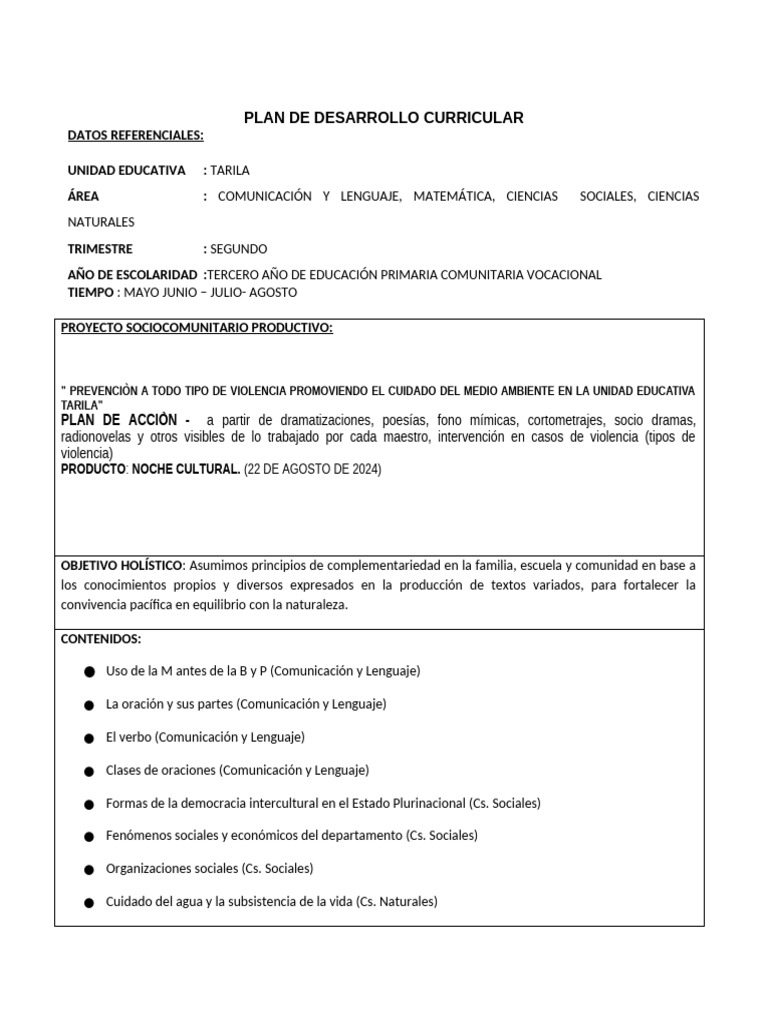 3RO - PRIMARIA PDC 2024 - Gentiliza Editorial Acti | PDF