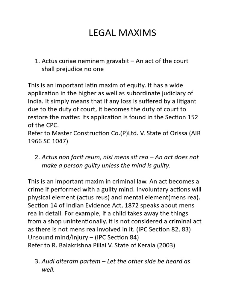 Legal Maxims | PDF
