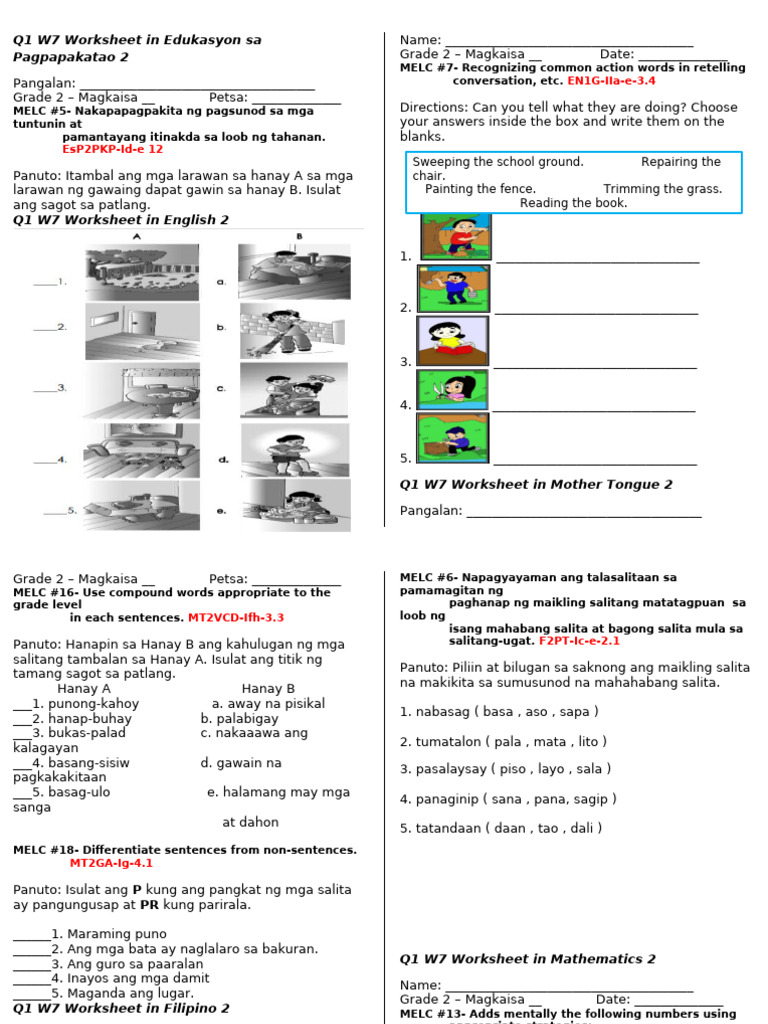 New Activity Sheets Q1 W7 1 | PDF