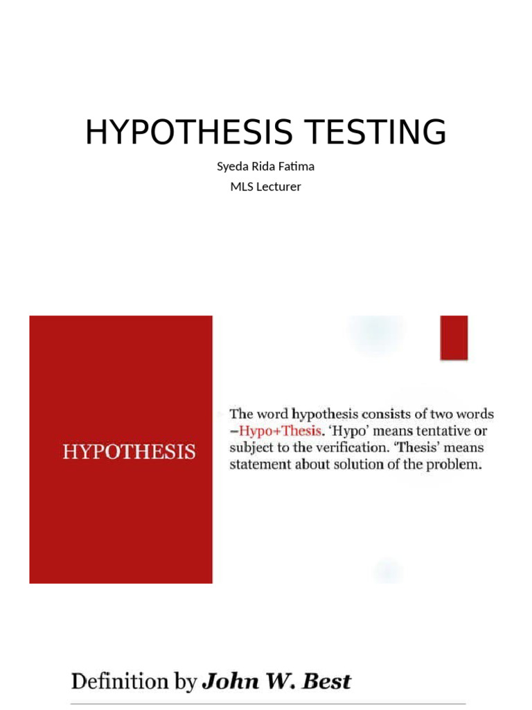 Hypothesis testing pdf