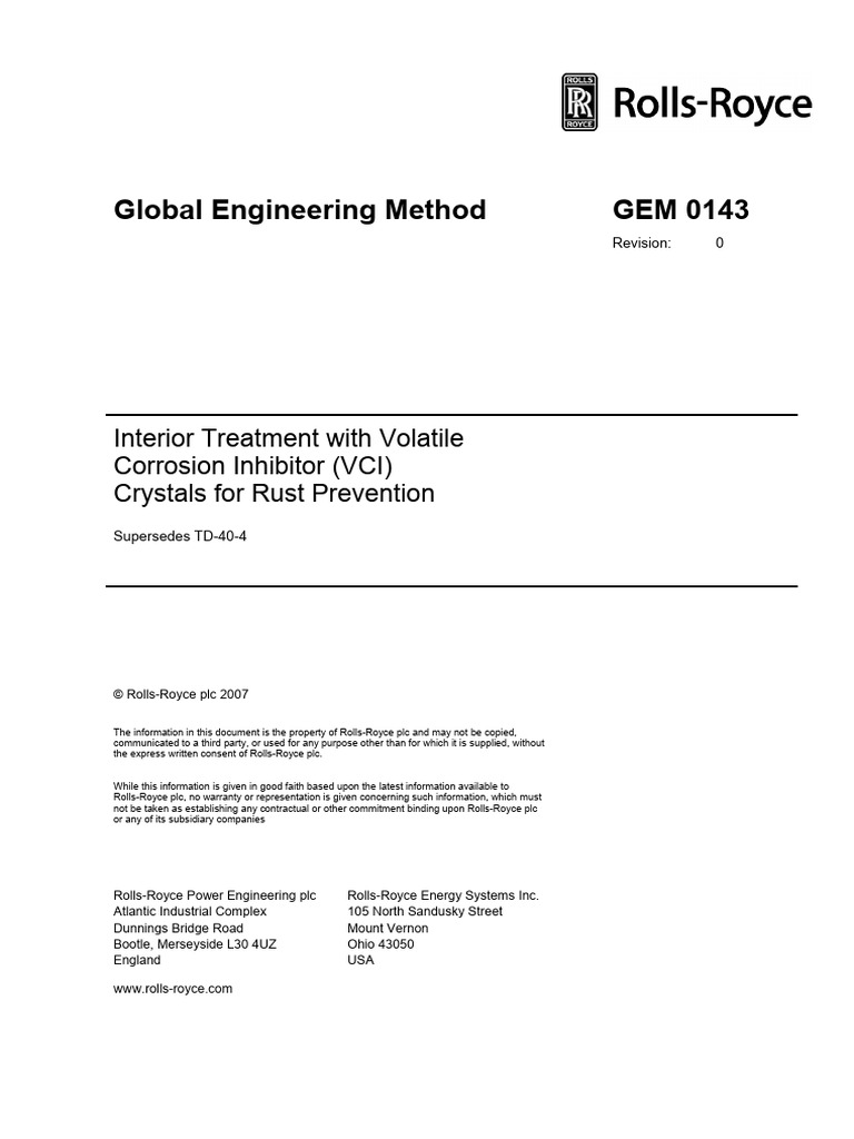 GEM 0143 - Interior Treatment With Volatile Corrosion Inhibitor (VCI ...
