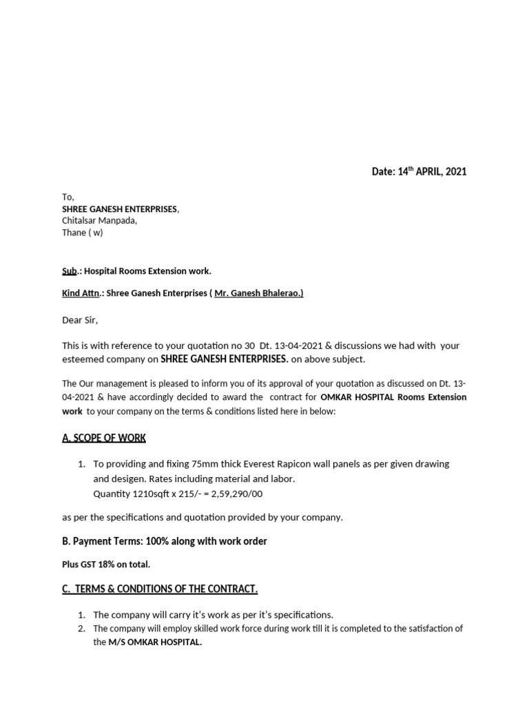 work-order-format-for-omkar-hospital-work-pdf