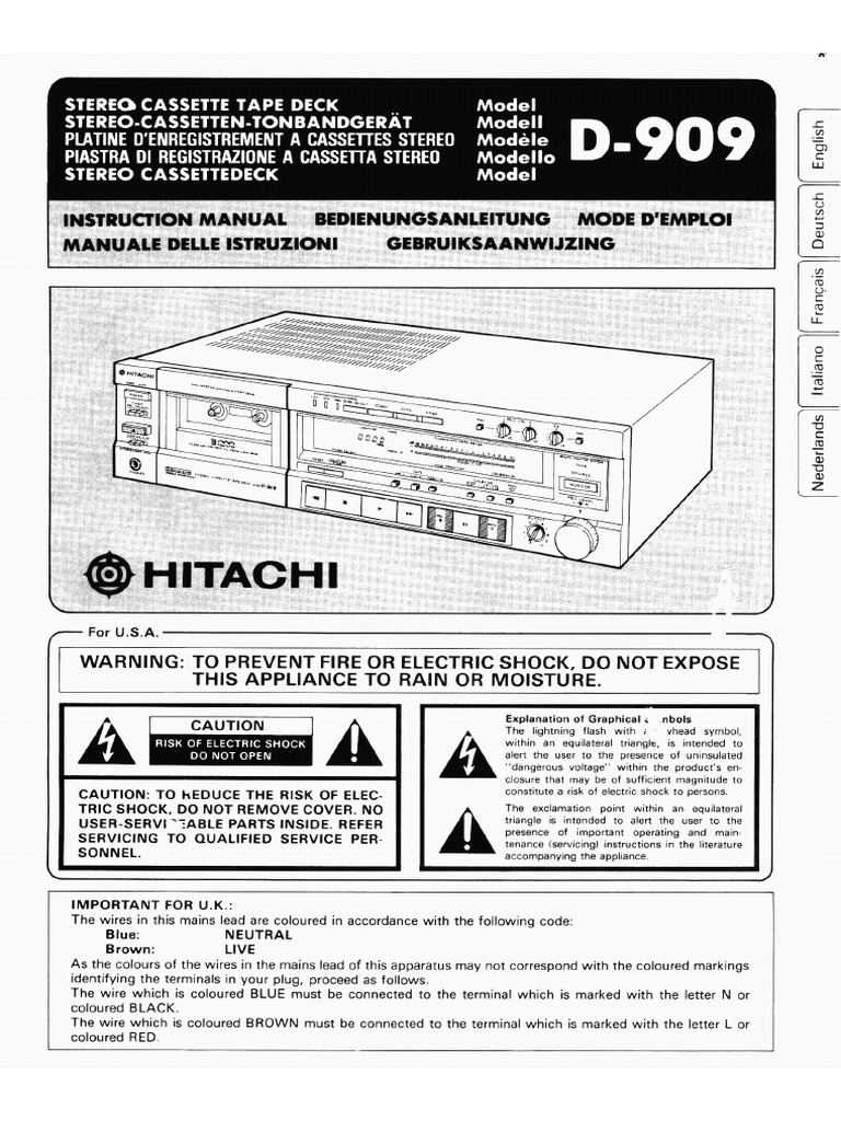 Hitachi d-909 Manual (Eng) | PDF