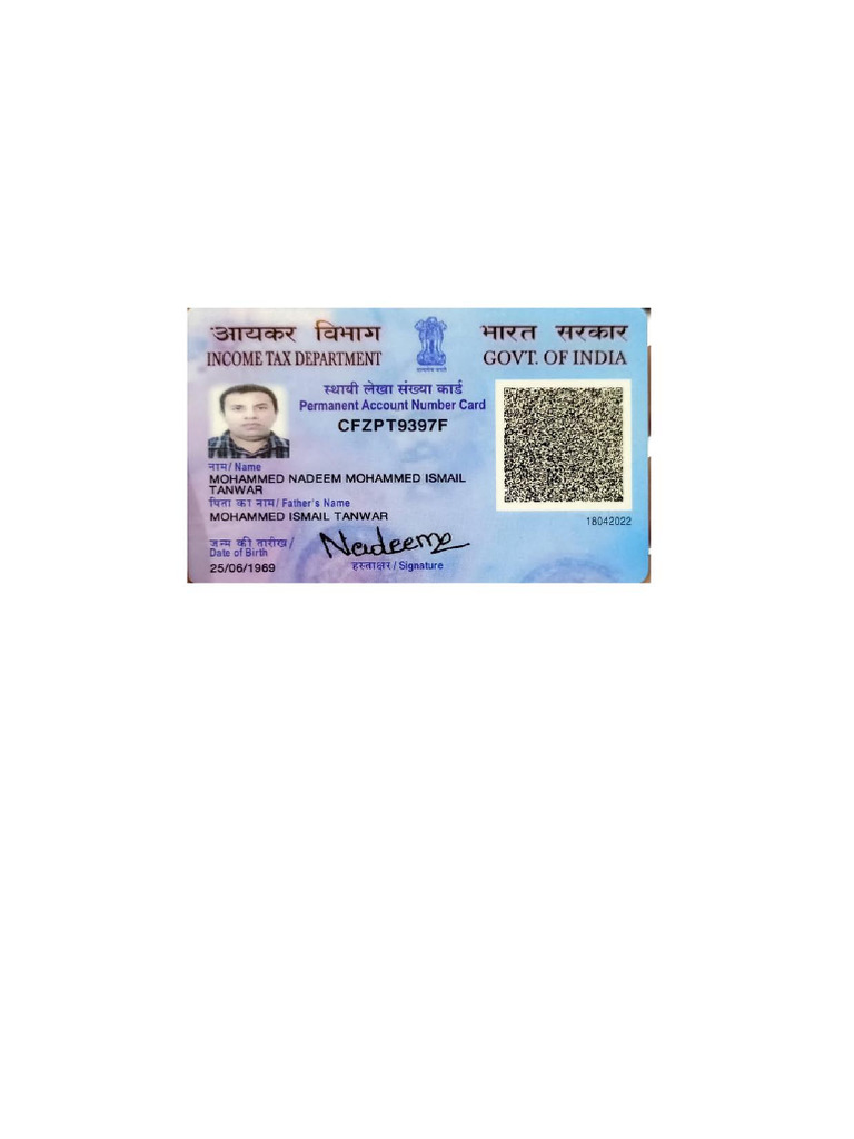 Pan Card Nadeem Tanwar | PDF
