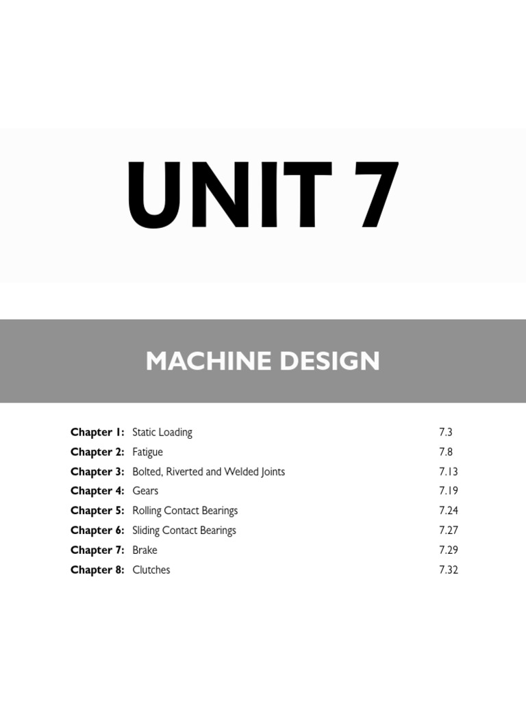 Unit 7: Machine Design | PDF