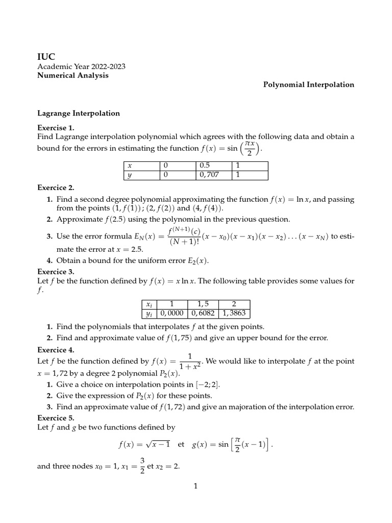 02 Polynomial Interpolation | PDF