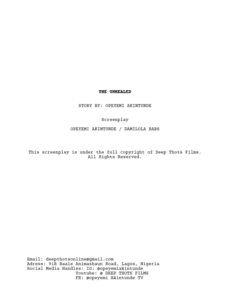 Unhealed Final Draft | PDF