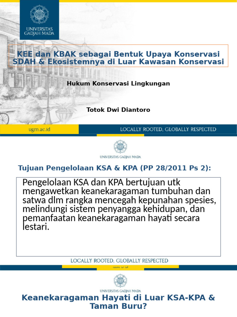 KEE Dan KBAK Sebagai Bentuk Upaya Konservasi SDAH & Ekosistemnya Di ...