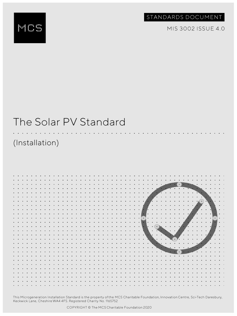 MCS Installation Standard for Solar PV | PDF