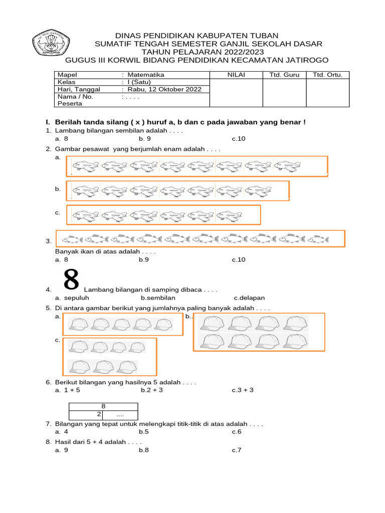 Kelas 1 Matematika | PDF