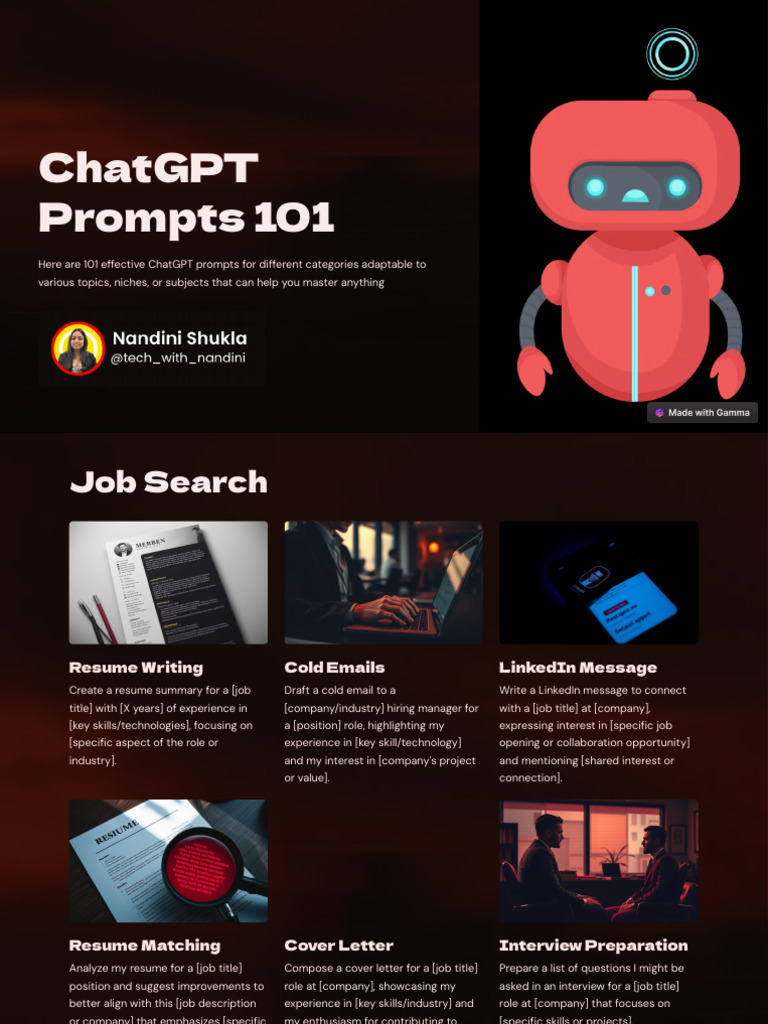 ChatGPT Prompts 101 Ebook | PDF