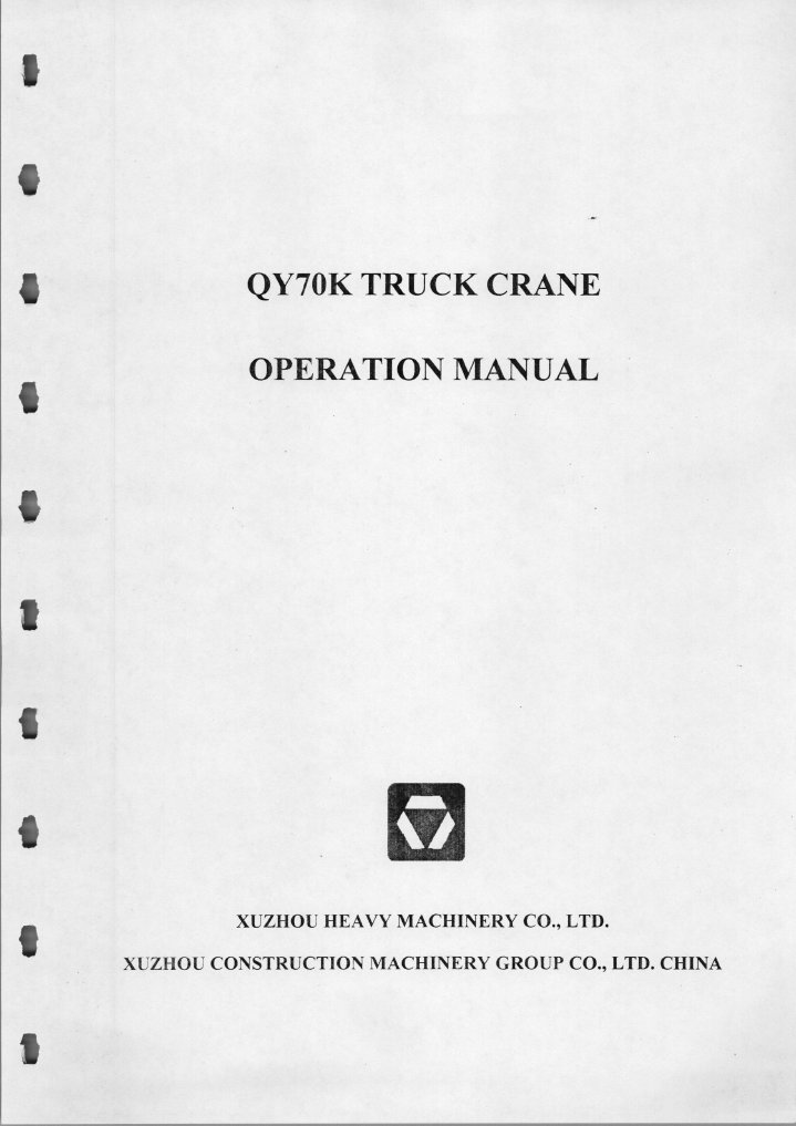 QY70K Mobile Crane Operators Manual
