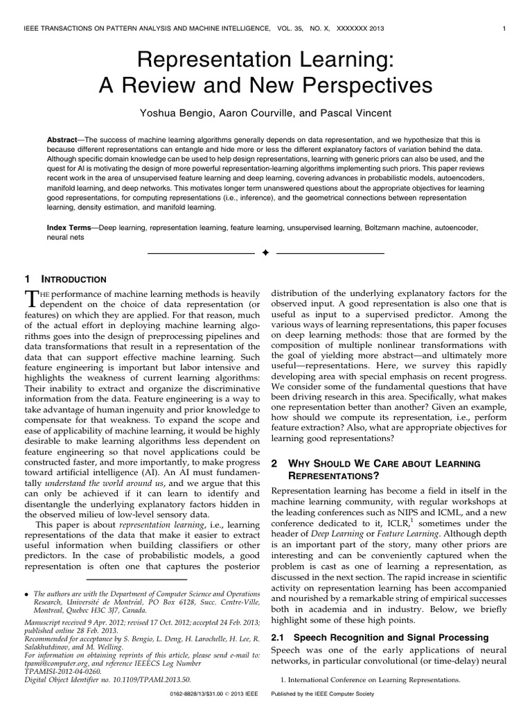 2013 representation learning a review and new perspectives pdf