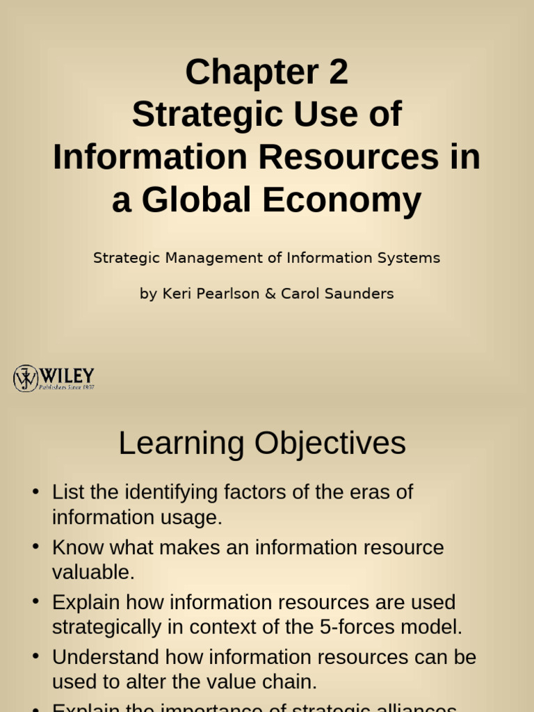 Chapter 2 Strategic Use of Information Resources in A Global Economy ...