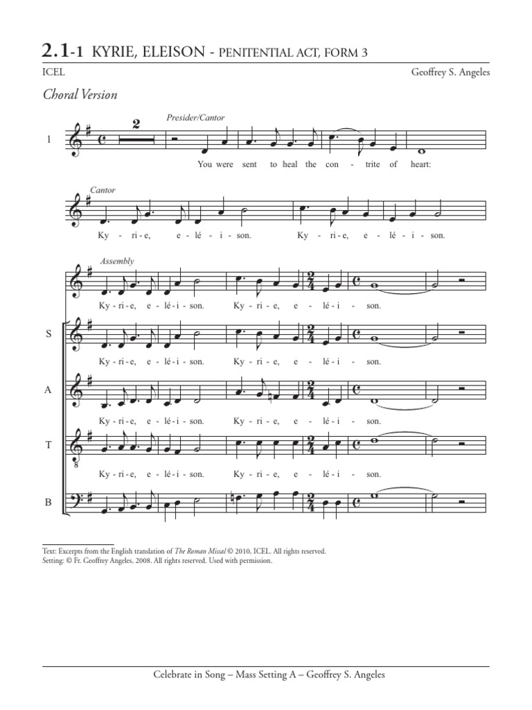Angeles Mass Setting Choral Version | PDF