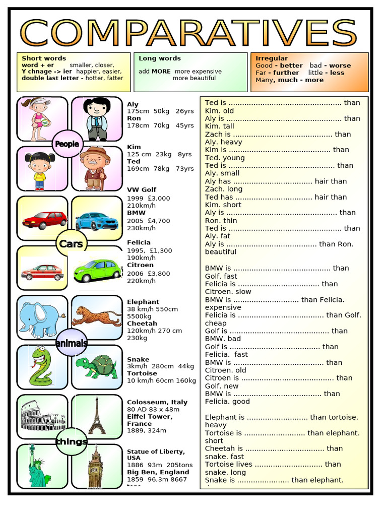 COMPARATIVES Kids | PDF