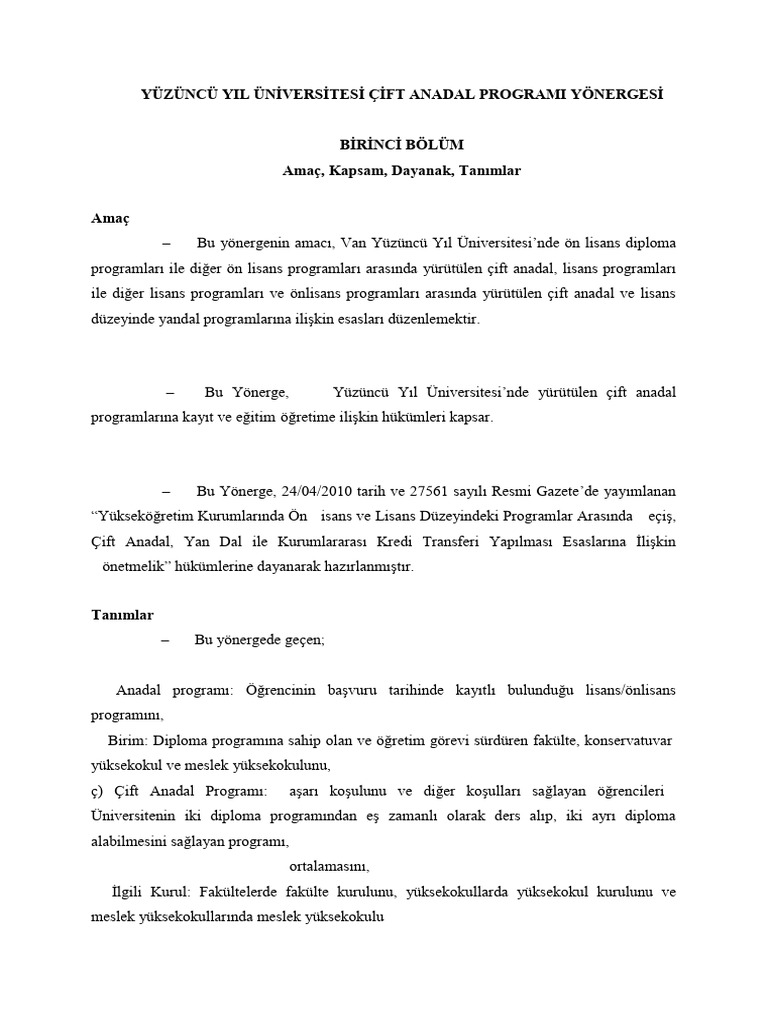 Cap Yonerge Varolan | PDF | Universities And Colleges