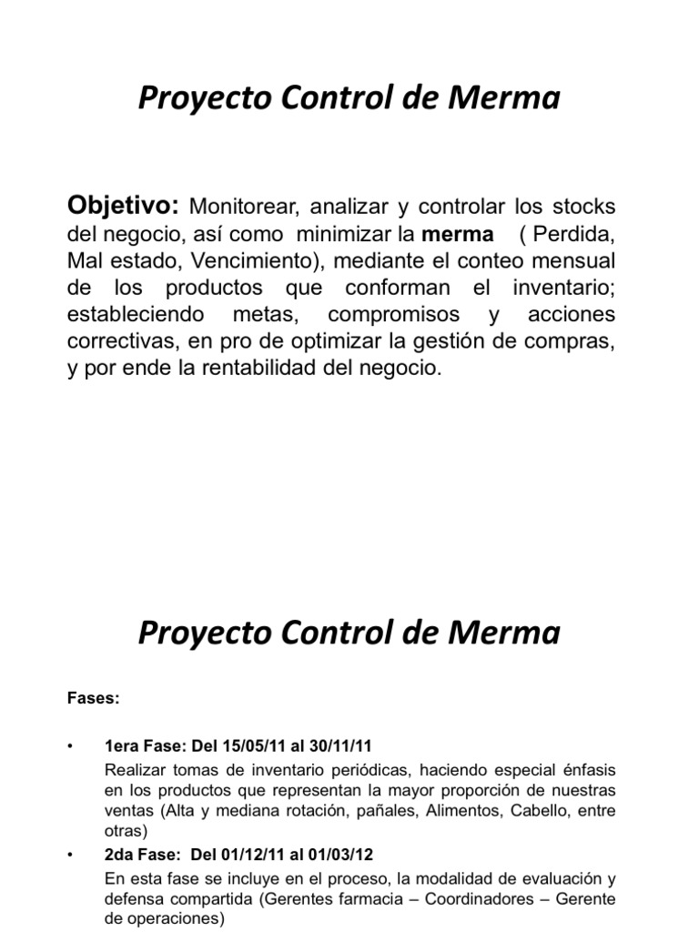 Plan de Acción para Controlar Merma | PDF