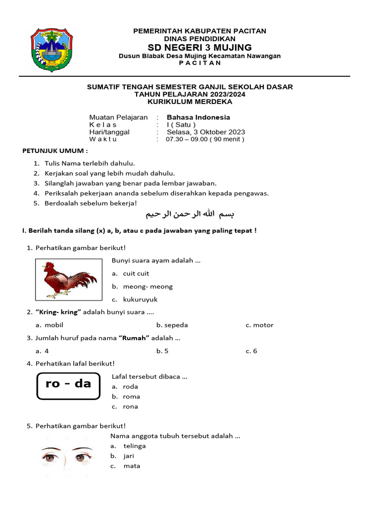 Sts Kelas 1 Bahasa Indonesia Pdf
