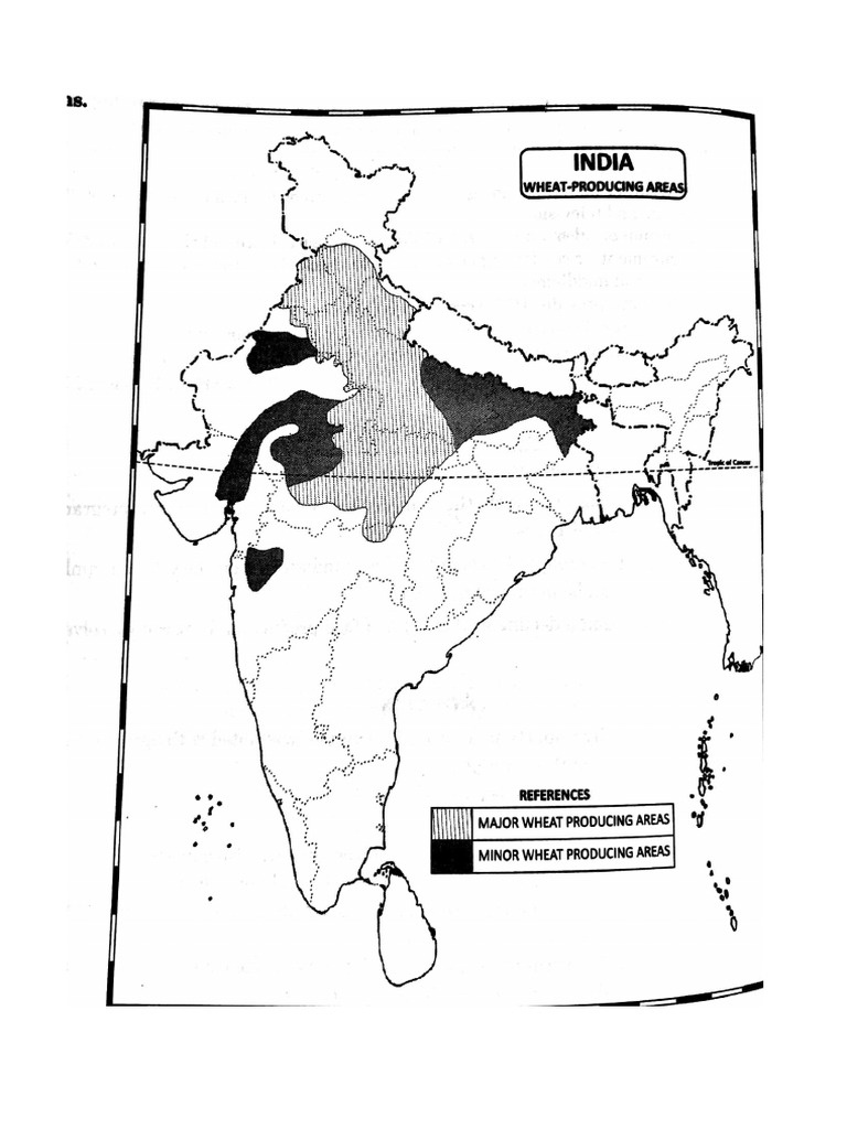 Agriculture - Map-Major Areas of RIce and Wheat | PDF