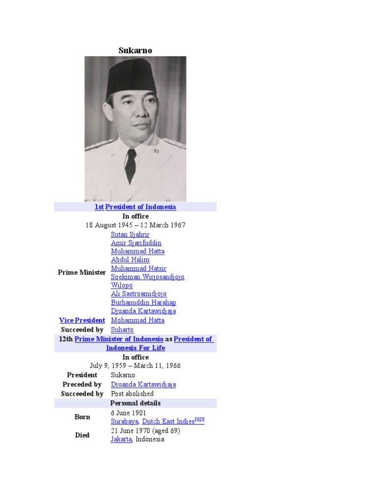 Biografi Soekarno | PDF | Indonesia | Unrest
