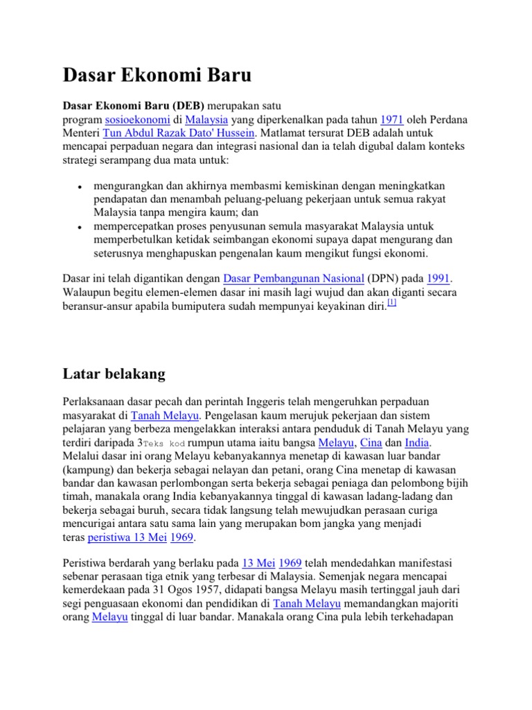 Dasar Ekonomi Baru Pdf