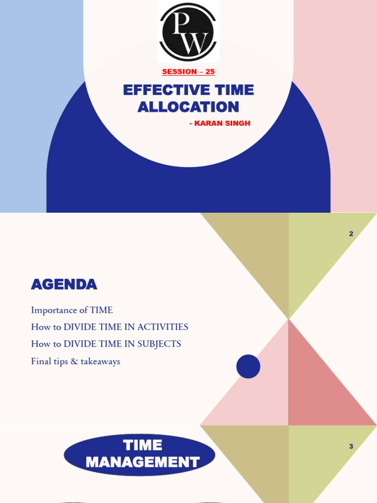 Effective Time Allocation: Session 25 | PDF