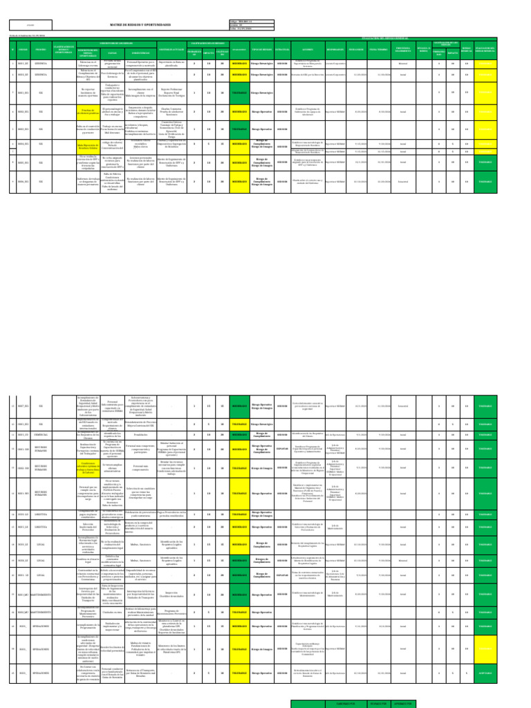 Matriz de Riesgos y Oportunidades 2024 | PDF | Business | Riesgo