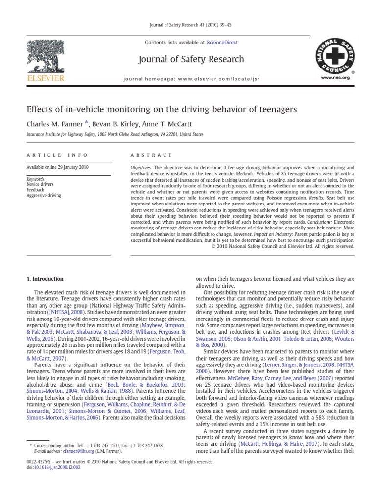 Journal Of Safety Research – A PRACTICAL SAFETY ANALYSIS SYSTEM FOR ...