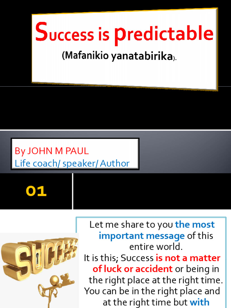 Success Is Predictable (Mafanikio Yanatabirika) | PDF | Self-Improvement