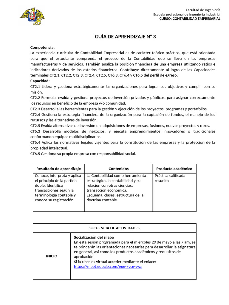 +3 Guia de Aprendizaje-CE 2024-I+ | PDF