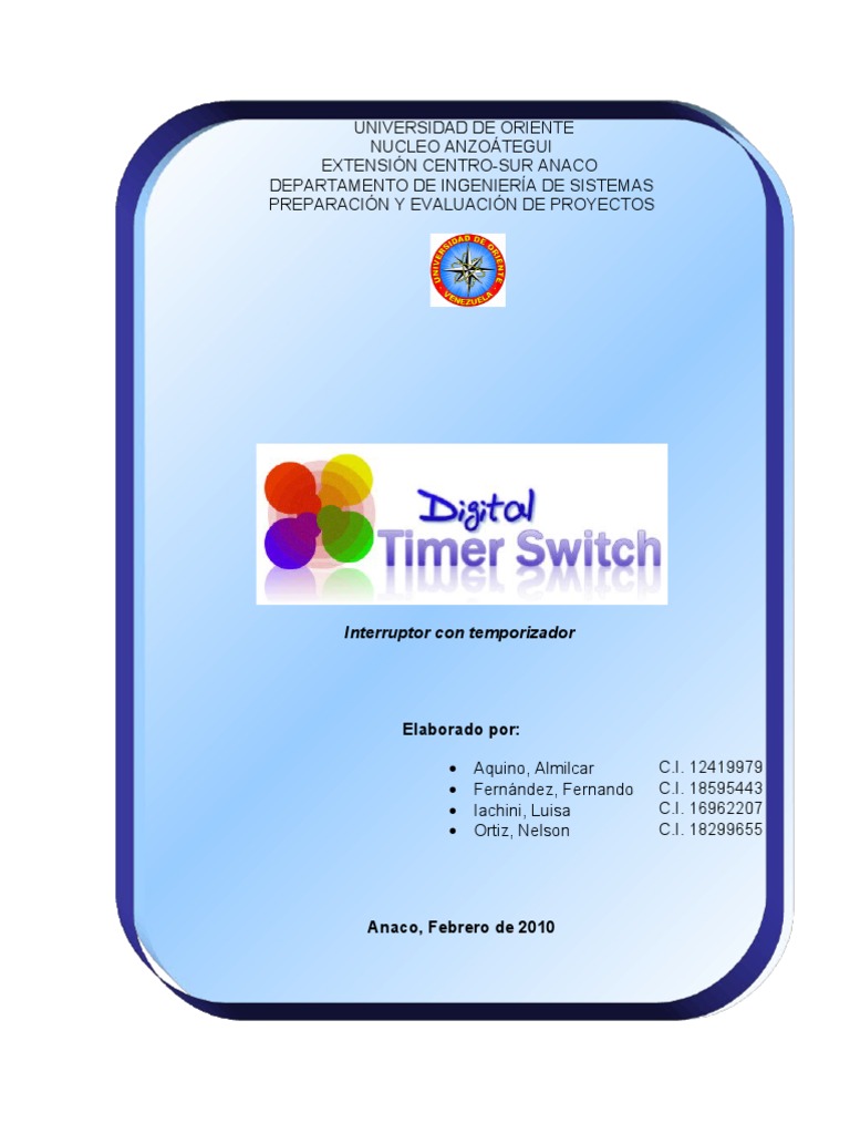 Interruptor con temporizador: Elaborado por
