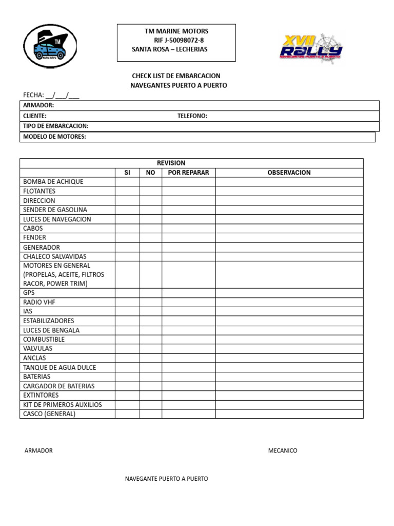Check List Nautica-1 | PDF