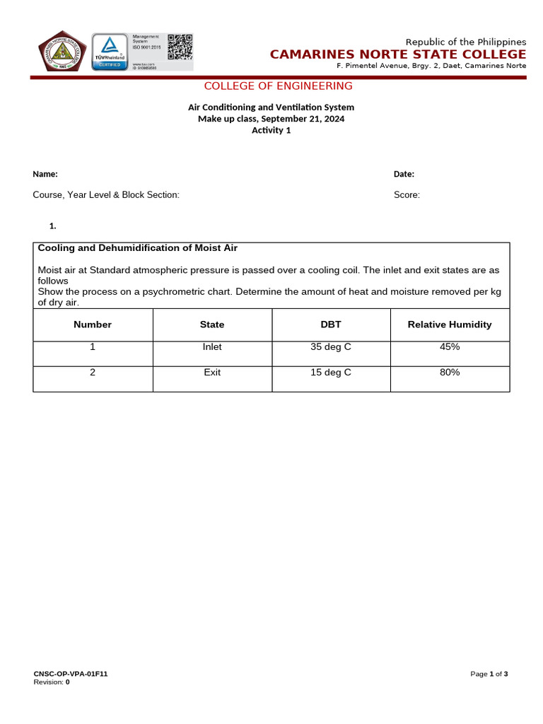 Ac and Vs Activity | PDF