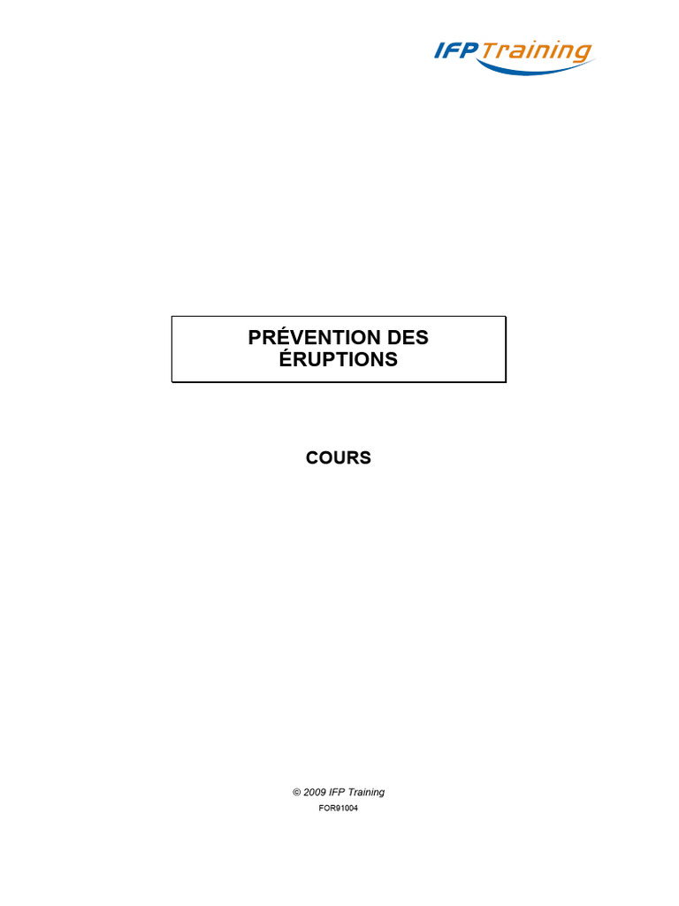 Cours IFP - Prévention Des Éruptions | PDF