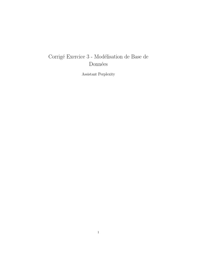 Exercice 3 TD 2 BDD | PDF