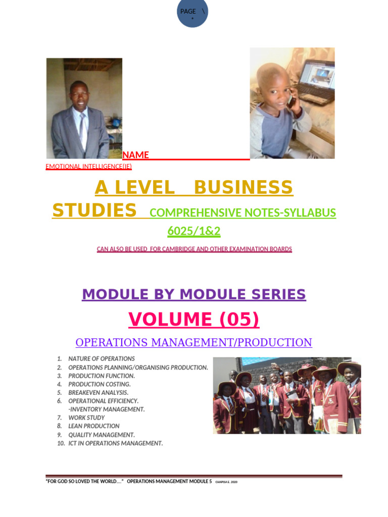 Operations Management Module 6-2 | PDF