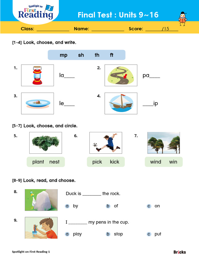 Spotlight On First Reading 1 - Final Test | PDF