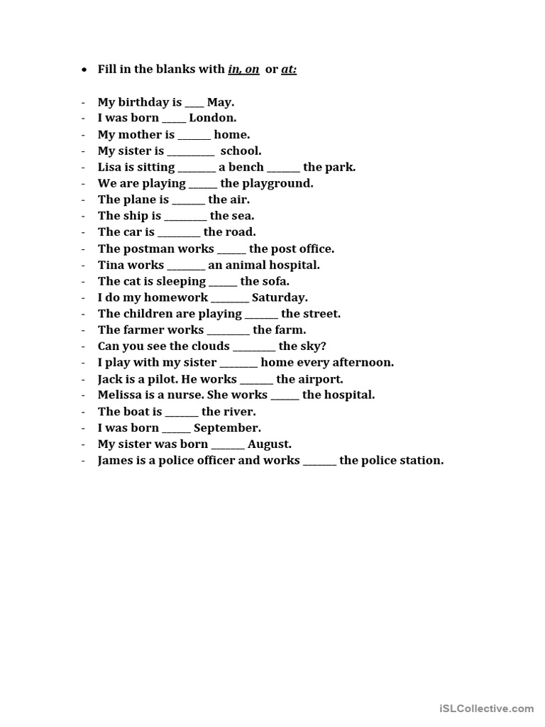 Prepositions Of Time And Place Pdf