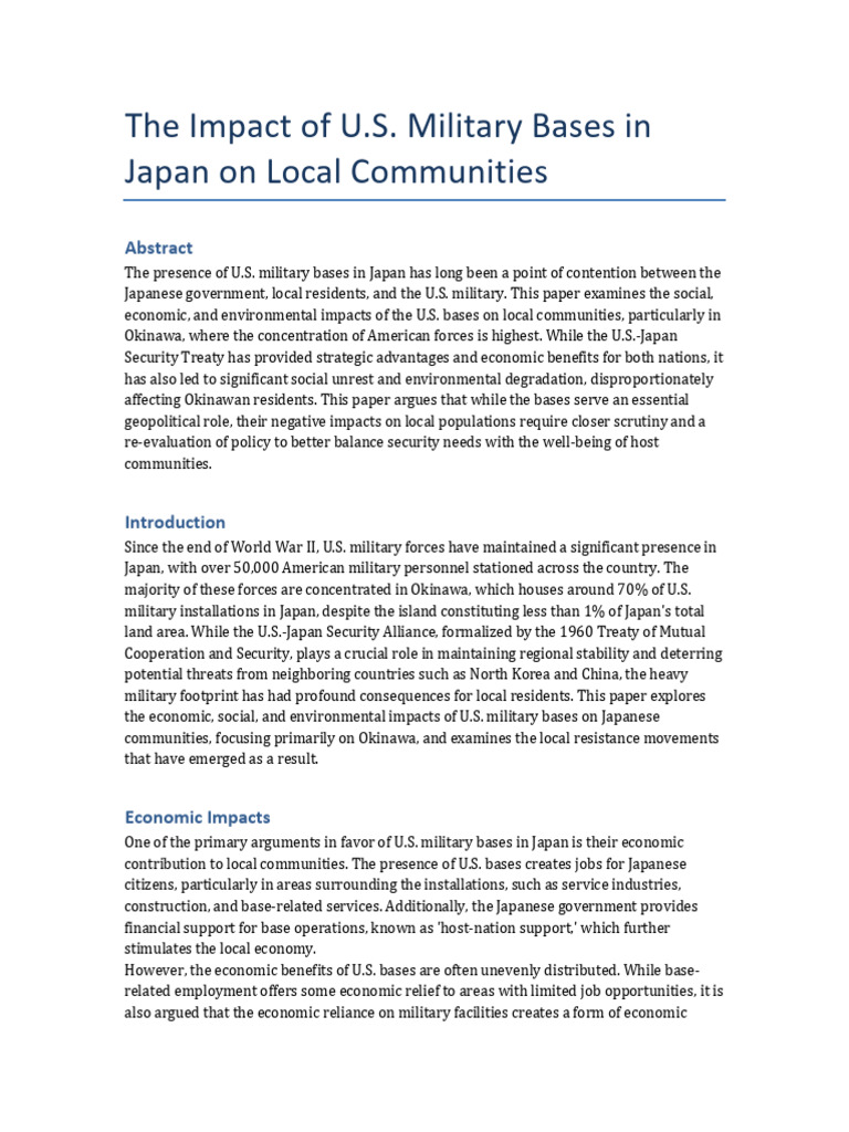 US_Military_Bases_Impact_Japan | PDF