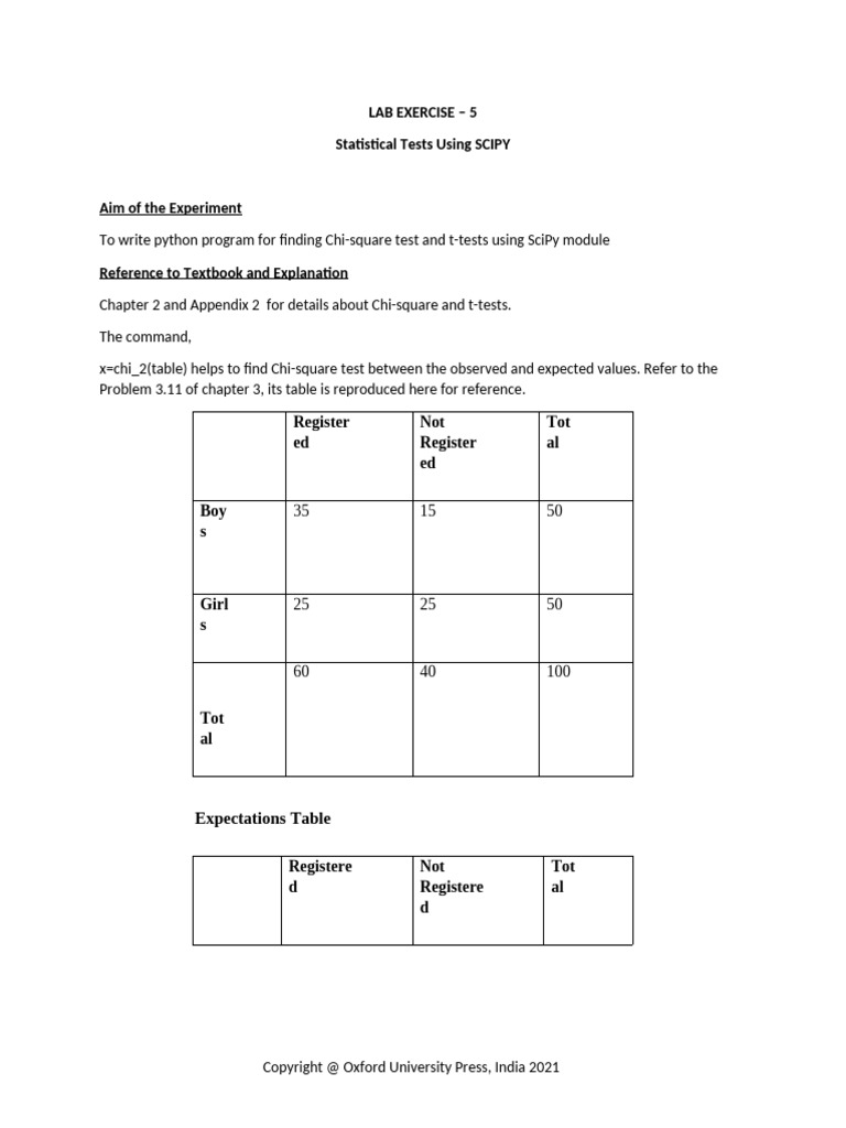 LAB EXERCISE 5 - Stat Tests | PDF