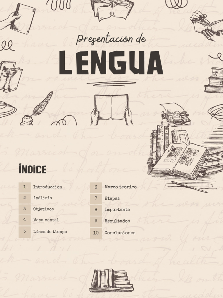 Presentación de Lengua y Literatura Papel Antiguo Ilustrado Beige ...